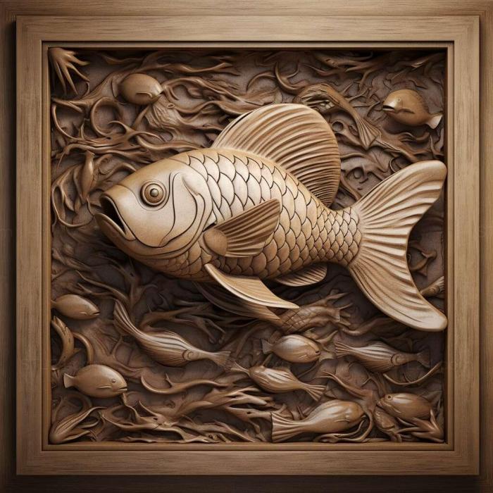 Nature and animals (Fish 4, NATURE_192) 3D models for cnc